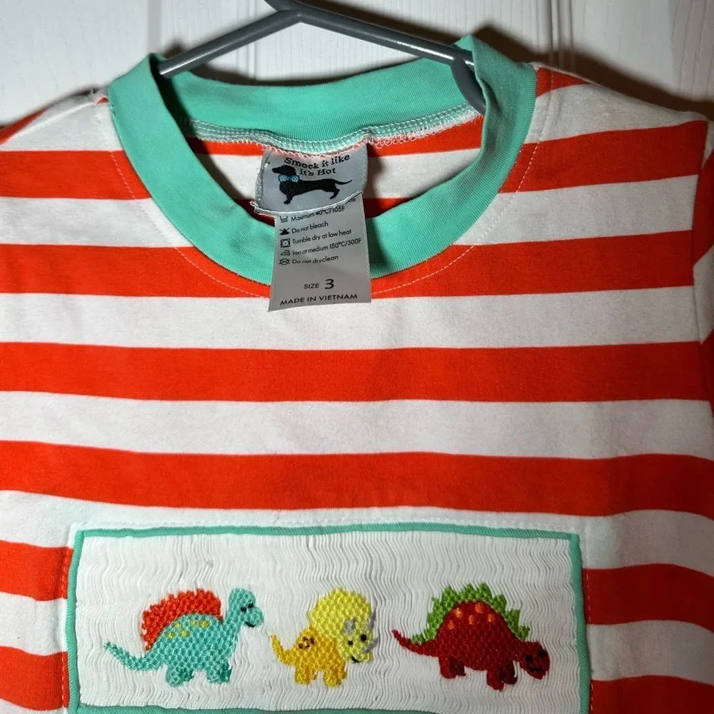 Smock it Like it's Hot Dino Short Romper 3t‎